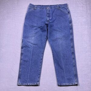 Wrangler Carpenter Jeans Mens 42x30 Blue Denim Work Pants Authentic Issue